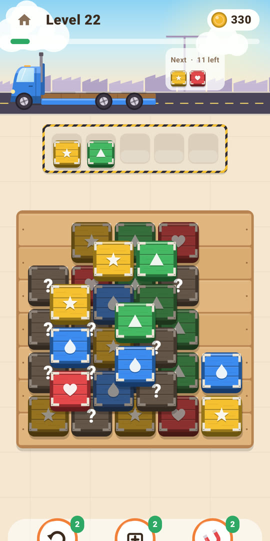 A layered level with hidden crates
